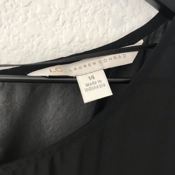 Lauren Conrad Sheer Mesh Cocktail Black Pink Hearts Fit & Flare Party Dress - Picture 8 of 9